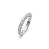 Eternity Silver Joy Band Ring, White Rhodium, Natural White Topaz + Give Joy Gift